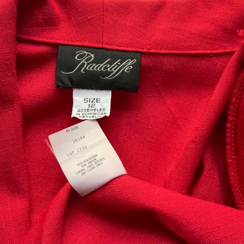 Vintage Radcliffe red lightweight blazer size 12 - Picture 9 of 10